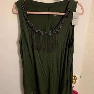 Lane Bryant 14/16 green sleeveless shirt NWT